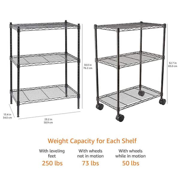 3 Tier Wire Shelving Unit,13.4 high quality