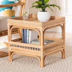 Lombok 18.9 in. Natural Square Wicker Rattan End Table