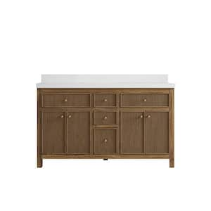 EcoDecors Significado 36 in. L Teak Vanity Cabinet Only in Natural Teak  ST-BT-36-1 - The Home Depot