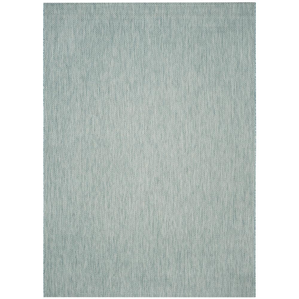Courtyard Aqua/Gray 10 ft. x 14 ft. Solid Color Distressed Indoor/Outdoor Area Rug price history on PriceWatchPro