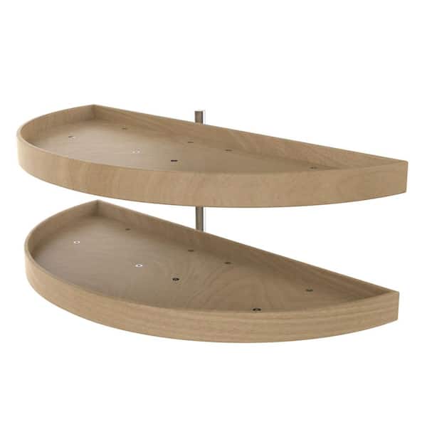 Rev-A-Shelf 2-Shelf Turner Natural Maple 38 in. Lazy Susan Half-Moon Shaped