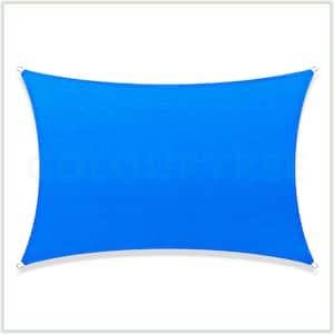 11 ft. x 13 ft. 190 GSM Blue Rectangle Sun Shade Sail Screen Canopy, Outdoor Patio and Pergola Cover (Custom Size)