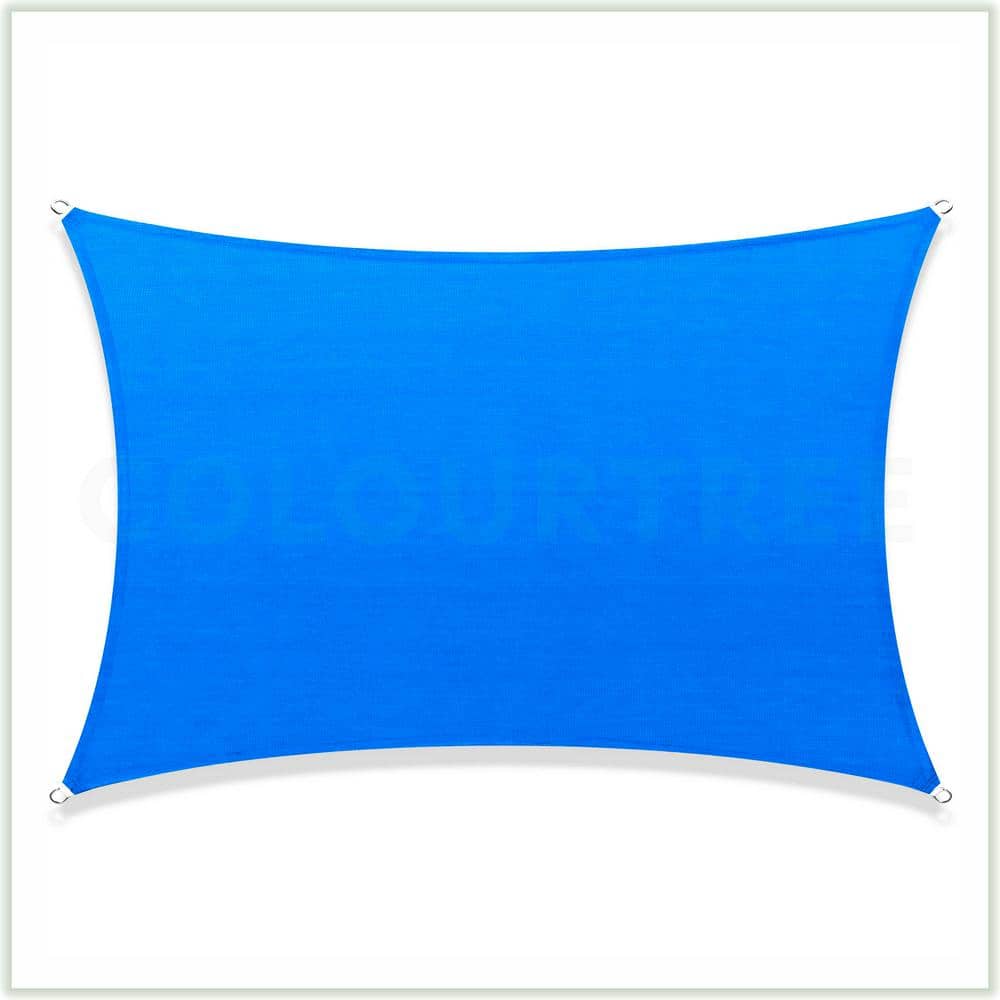 Blue 12' x 20' HDPE Rectangle Sun Shade Sail Canopy