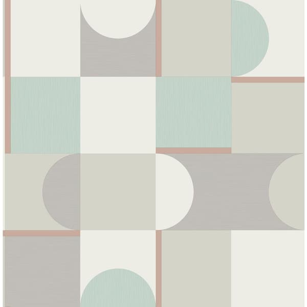 Fine Decor Green Marino Mint Geometric Matte Non-Pasted Peelable Paper Wallpaper