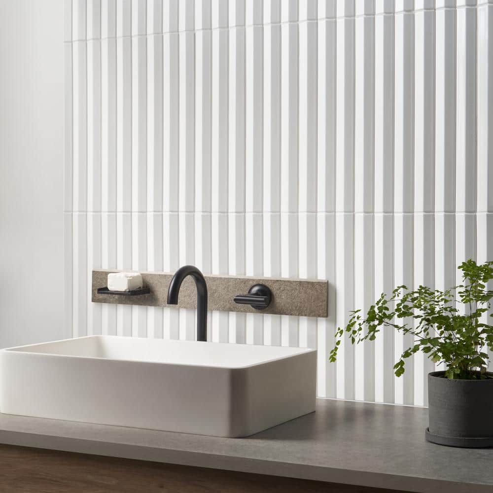 Apex 5" x 16" Ivory Polished Porcelain Wall Tile