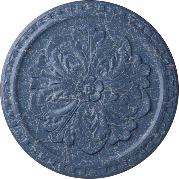 Ekena Millwork 16-7/8 in. x 5/8 in. Emeryville Urethane Ceiling Medallion, Hand-Painted Americana Crackle