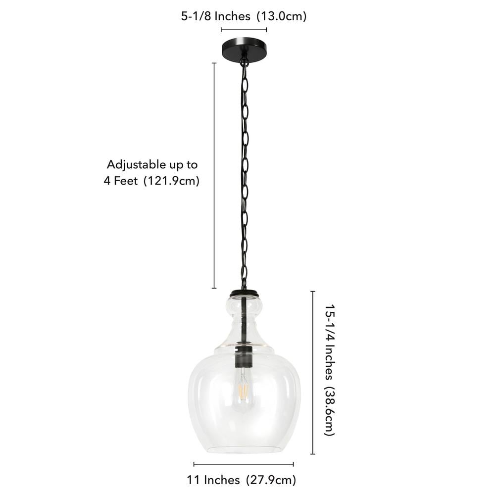 Coastal Beach Cottage 11" Brass and Clear Glass Pendant Light