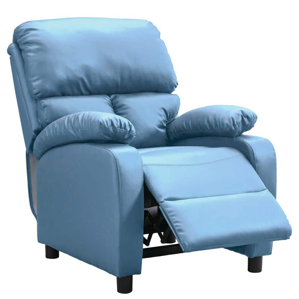 Blue Linen Standard (No Motion) Recliner with Highbacked 90131 BR The Home Depot