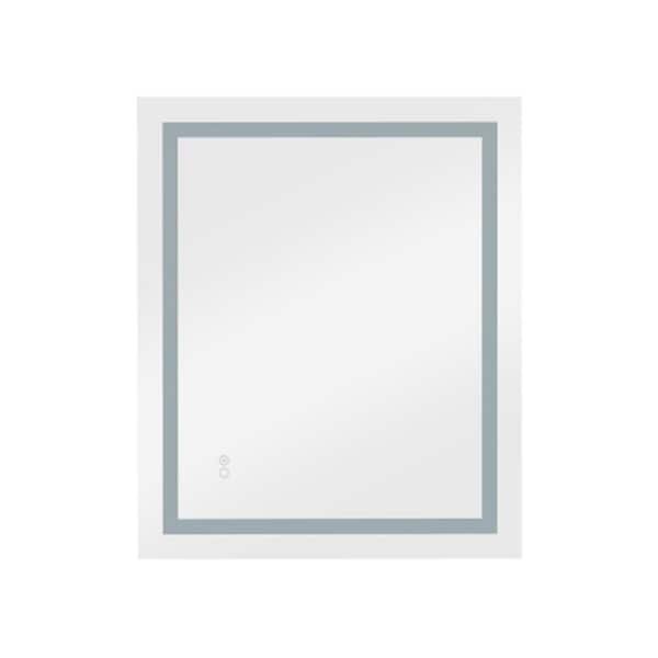 Unbranded 37 in. W x 33 in. H . Ｈ Large Rectangular Frameless LED Light Wall Bathroom Vanity Mirror in White