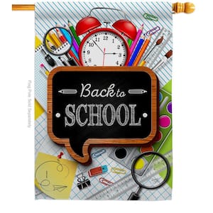 28 in. x 40 in. School Time House Flag Double-Sided Readable Both Sides Education Back to School Decorative