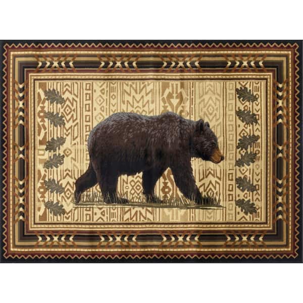 Nature's Nest 5 ft. x 7 ft. Black Lodge Area Rug