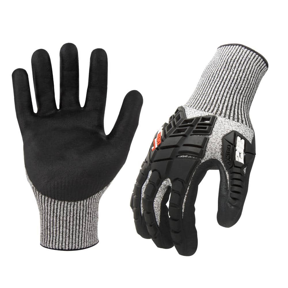 Impact Reducing Work Gloves Cut Resistant Level 5 Protection for Garden Construction Automotive Oil Mechanic Metal Fabrication Outdoor Activities.