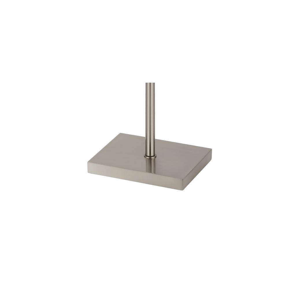 April Elegance 61" Nickel Metal LED Floor Lamp with White Linen Shade