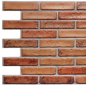 3D Falkirk Retro 1/100 in. x 38 in. x 20 in. Dark Red Natural Faux Bricks PVC Decorative Wall Paneling (10-Pack)