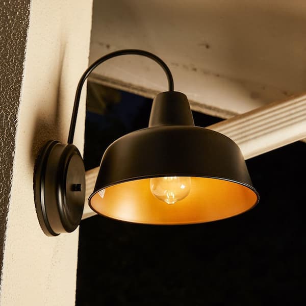 1-Light Dark Bronze Hardwired Outdoor Wall Barn Lantern Sconce(1-Pack)