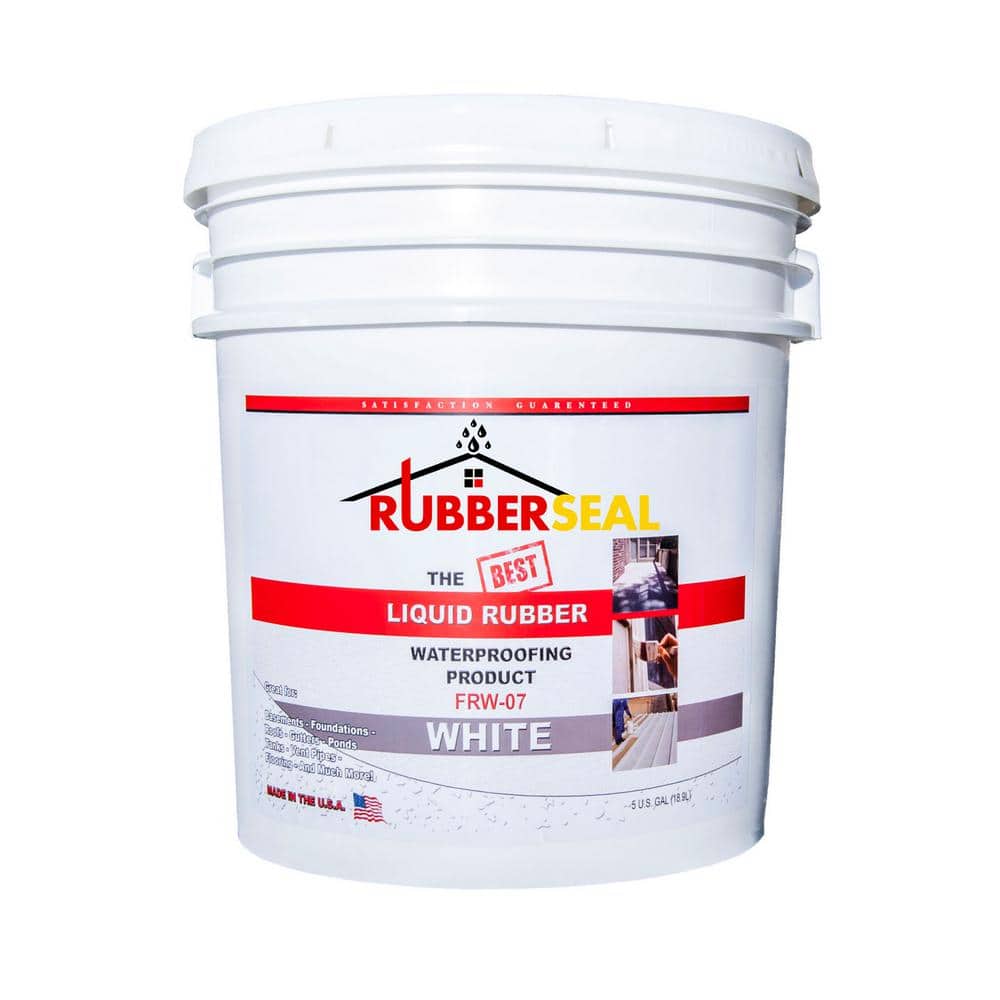 Rubberseal Liquid Rubber Waterproofing and Protective Coating - Roll on White (5 Gallons)