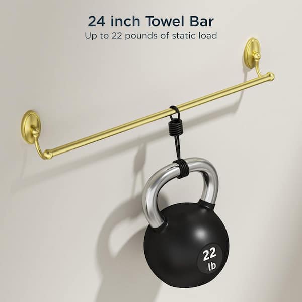4-Piece Bath Hardware Set with Included Mounting Hardware in Brushed Gold