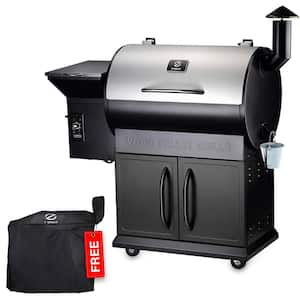 697 sq. in. Wood Pellet Grill and Smoker with cabinet storage PID 2.0 in Black
