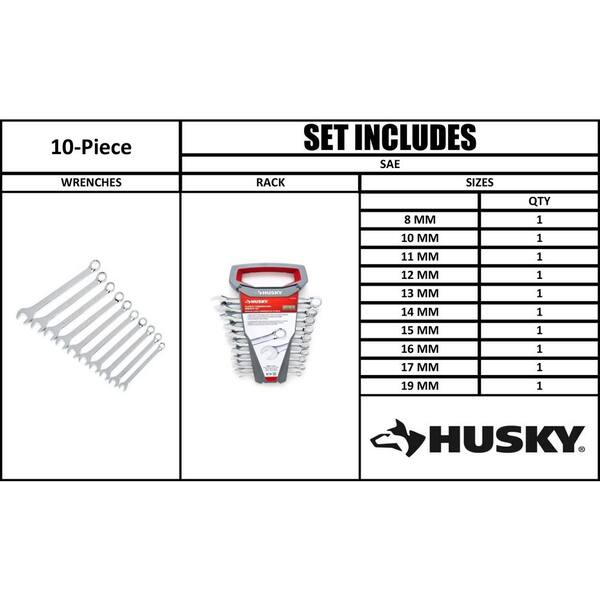 Husky - Metric Combination Wrench Set (10-Piece)