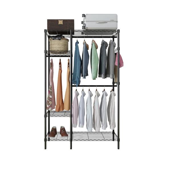 Karl home Black Iron Clothes Rack 44.89 in. W x 70.87 in. H
