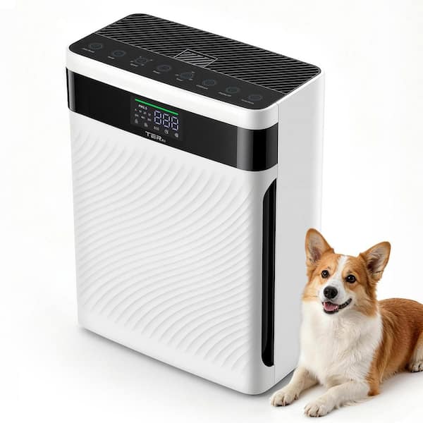 2500 sq. ft. White HEPA Air Purifier for Home with 4-Level Speed and Whisper-Quiet, Air Quality Monitoring, Child Lock