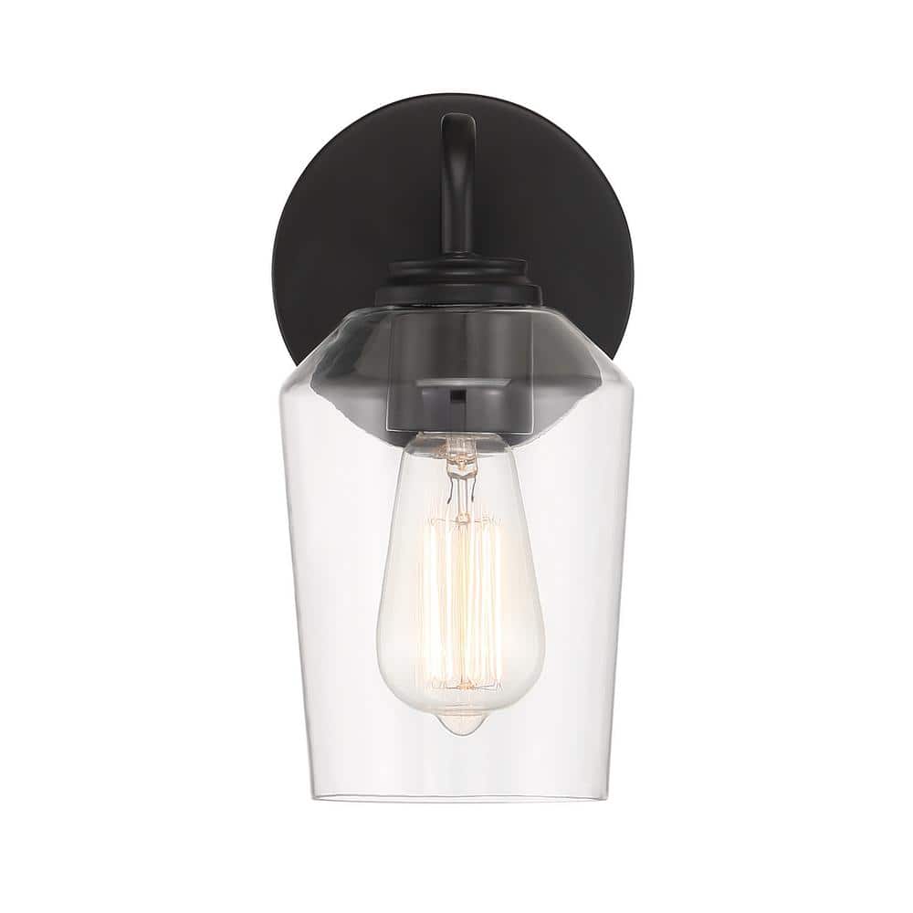 Flat Black Outdoor Cylinder Wall Sconce