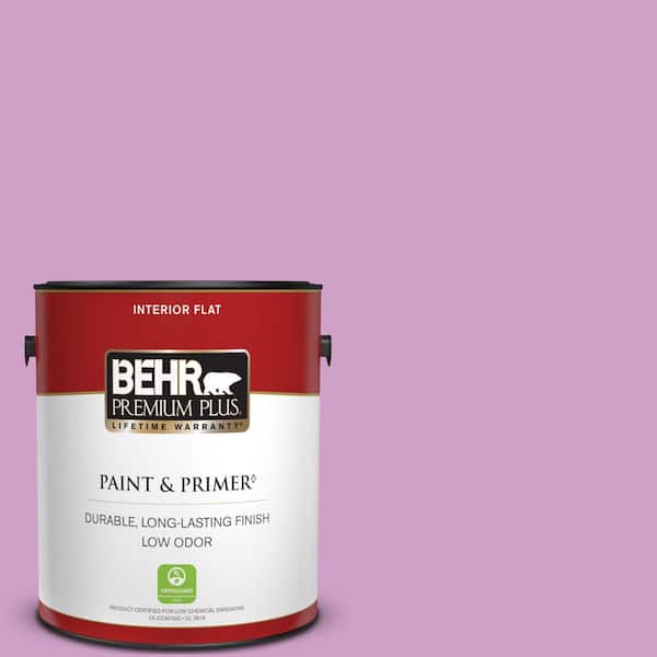 BEHR PREMIUM PLUS 1 gal. #670B-4 Geranium Bud Flat Low Odor Interior Paint & Primer