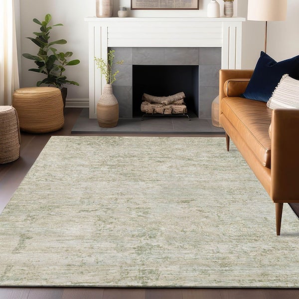 Chantille Machine Washable Indoor/Outdoor Abstract ACN1723 Linen 9 ft. x 12 ft. Area Rug