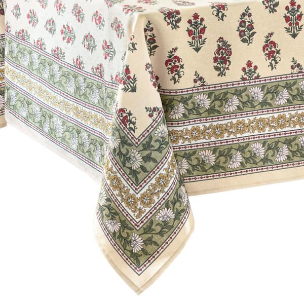 Nomad Harvest Block Print Rectangle Tablecloth, Multicolor - 60"W x 120"L