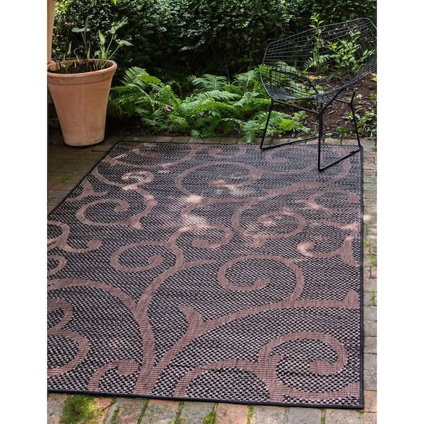 Outdoor Vine Chocolate Brown 9' 0 x 12' 0 Area Rug