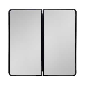 32 in. W x 32 in. H Rectangular Iron Medicine Cabinet with Mirror and 2-Doors