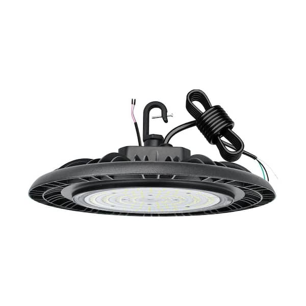 13 in. 450-Watt Equivalence Integrated LED Black UFO High Bay Light 21000 Lumens 5000K