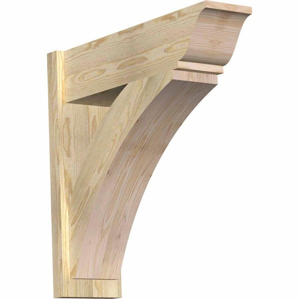 Ekena Millwork 8 in. x 28 in. x 28 in. Thorton Traditional Rough Sawn Douglas Fir Outlooker