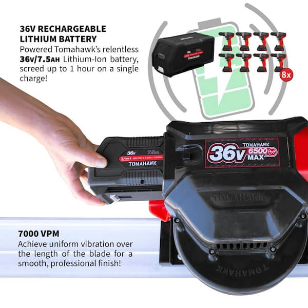 Power Screed Battery Powered 36-Volt 5Ah Concrete Finishing Tool with 6 ft. Aluminum Blade Bull Float Board