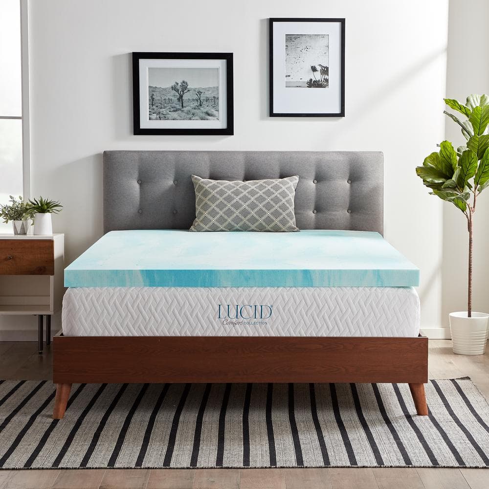 Lucid Comfort Collection 3 in. Cal King Gel Swirl Memory Foam Mattress Topper LUCC30CK30SWGT