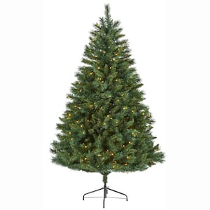 6 ft. Pre-Lit Rocky Mountain Mixed Pine Artificial Christmas Tree with 300 LED Lights