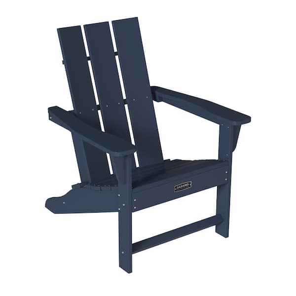 Clihome Blue 3 Back panel fixed Outdoor Adirondack Chair for Garden Porch Patio Deck Backyard with Weather Resistan