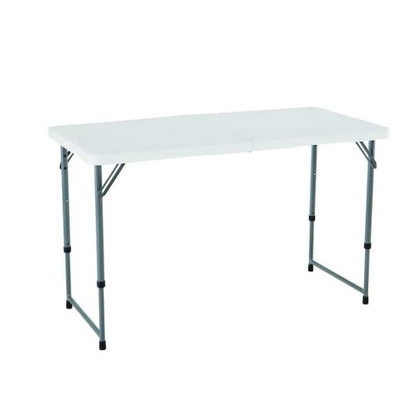Lifetime® Commercial Adjustable Height Folding Table, 30 x 72, Almond