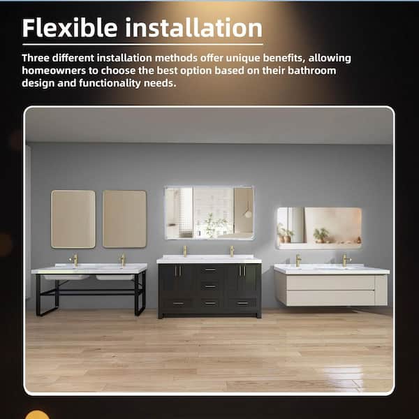 Zeafive 72 in. W x 22 in. D Solid Surface White Rectangular Double