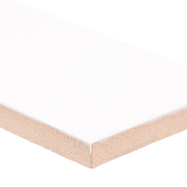 Metro White 2 in. x 8 in. Glossy Ceramic Bullnose Wall Tile (10 lin. ft./Case)