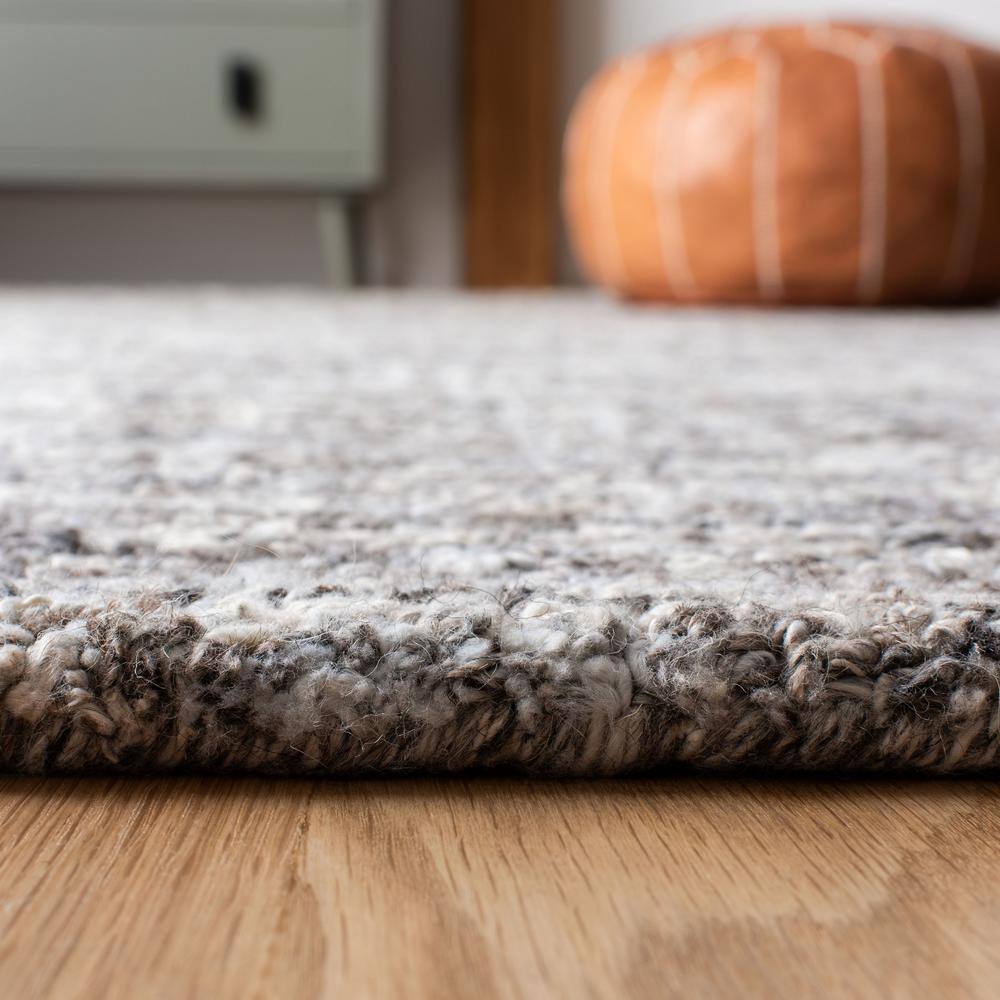 Gray and Beige 4' x 6' Handmade Wool Abstract Area Rug