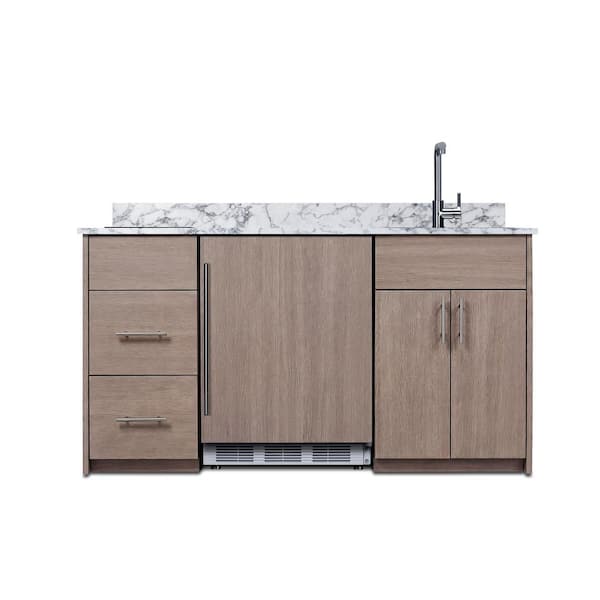 63 in. Compact Kitchen in Wood Look