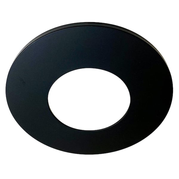 JBD 4 in. Round Flat Designer Trim in Matte Black