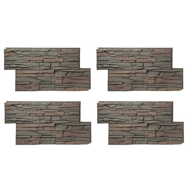 GenStone Stacked Stone 24 in. x 42 in. Keystone Faux Stone Siding Panel (4-Pack)