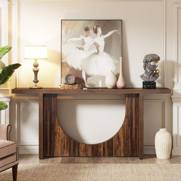 TRIBESIGNS WAY TO ORIGIN Benjamin 71 in. Rustic Brown Rectangle Wood  Console Table for Entryway, Long Narrow Sofa Table for Living Room  HD-JW0648-HYF - The Home Depot