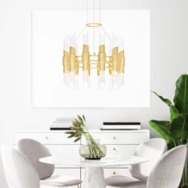Croissant 24 Light Chandelier With Satin Gold Finish