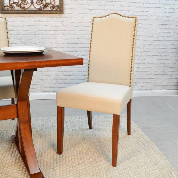 romero cream linen parsons dining chair