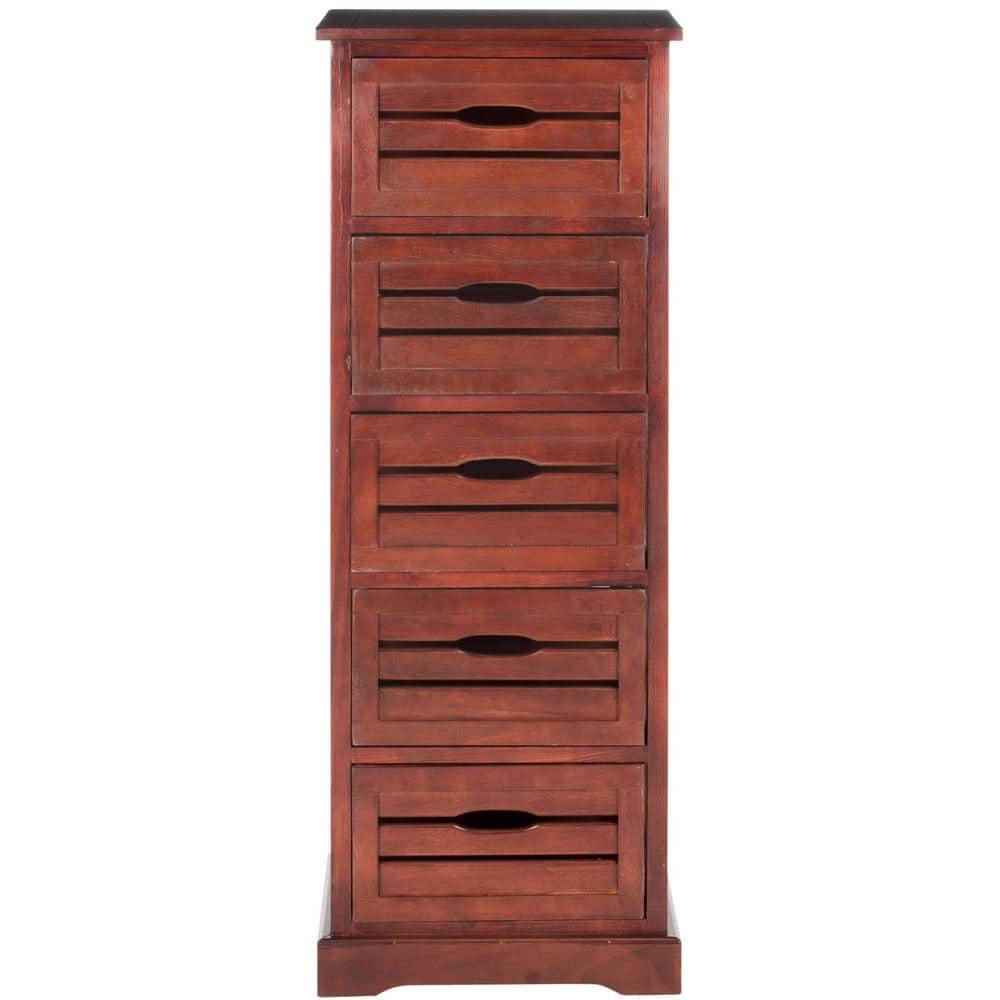 Coastal Charm Cherry Pine 5-Drawer Lingerie Cabinet