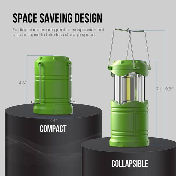 Green Battery Powered Portable Collapsible Hanging Night Light
