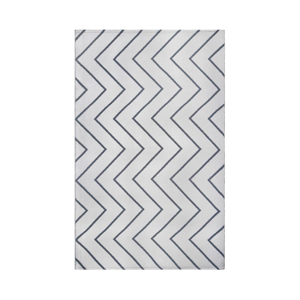 SUPERIOR Rafiki Ivory 3 ft. 6 in. x 5 ft. 6 in. ZigZag Indoor/Outdoor